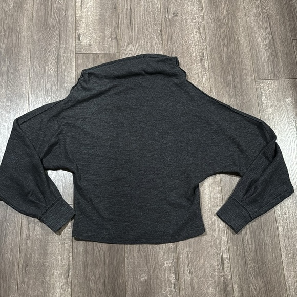 FREE PEOPLE Skyline Thermal Off The Shoulder Tee In Black S - Picture 2 of 4
